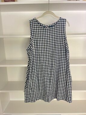 Old Navy Navy and White Gingham Shift Dress